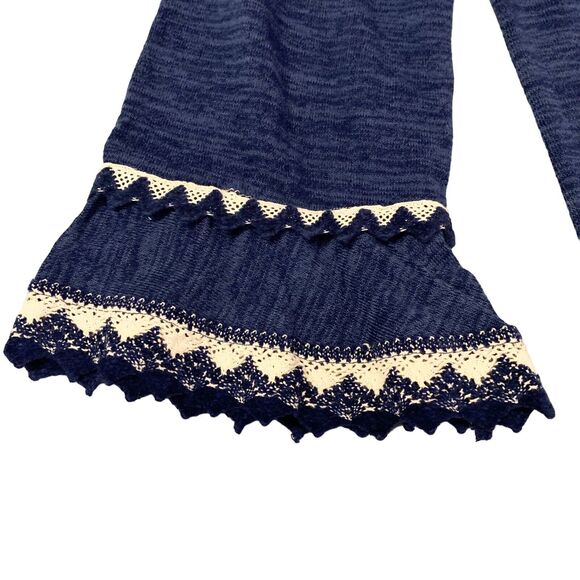 WinWin Off-Shoulder Tunic Top Medium Women Blue Lace Sleeve BOHO Hippie Boho - Picture 5 of 12